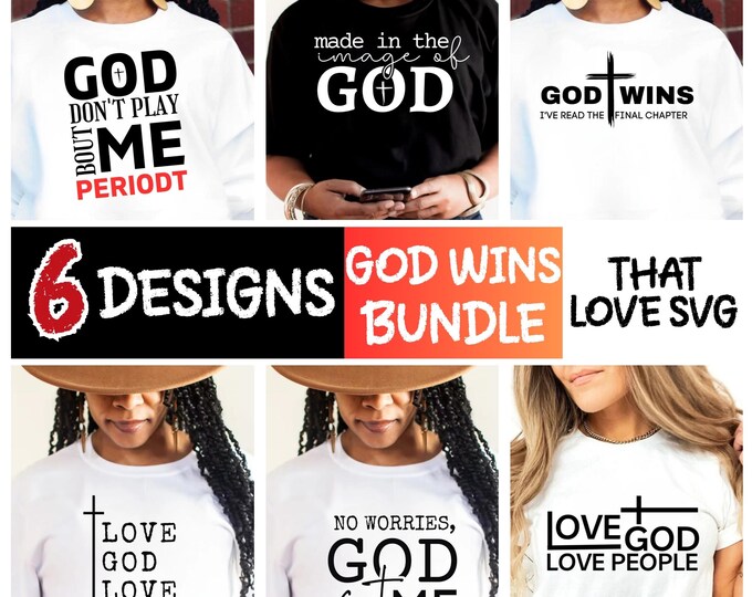God Wins SVG Bundle: Christian Bible Verse Design (Digital Download