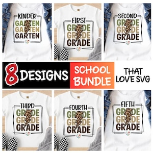 Retro School Grade PNG Bundle: Back to School Designs (Digital Download