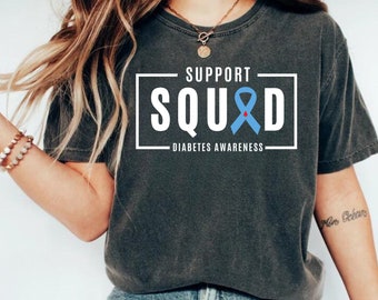 Diabetes Awareness Svg: Support Squad Blue Ribbon (Digital Download)