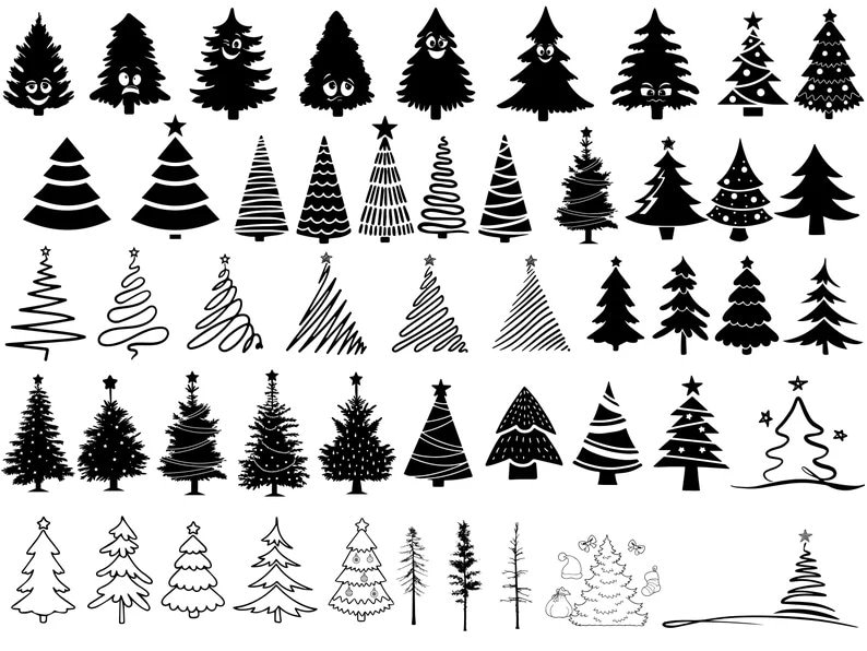 Christmas Tree SVG DXF PNG Bundle Pine Tree Svg Christmas - Etsy