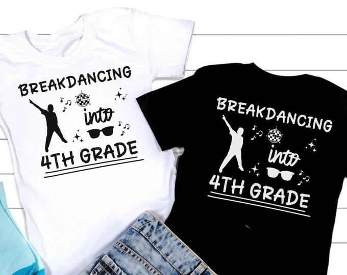 Breakdancing 4th Grade SVG: Back to School Cut File (Digital Download)