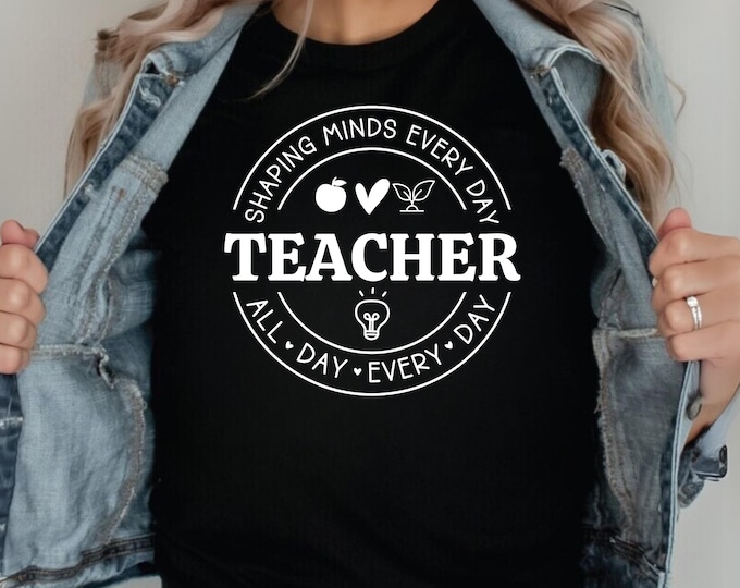 Teacher Shirt SVG PNG, Teacher Svg Cut File For Cricut, Teacher Gift Svg, Teacher Appreciation Svg, Teacher Mode Svg, Teacher Quote Svg