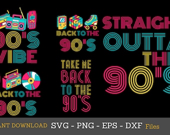 90s Party Costume PNG Clipart Bundle (Digital Download)