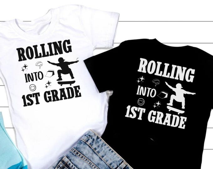 Rolling Into 1st Grade SVG: Retro Back To School Design (Digital Download
