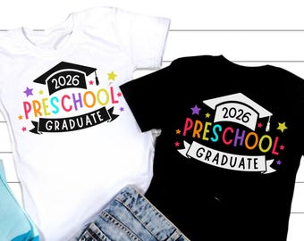 Diseño de camiseta SVG para graduados de preescolar 2026 (descarga digital)