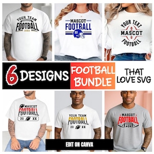 Fußball-Team SVG-Bundle: Personalisierte Shirts, Cricut Schnitt Dateien (digitaler Download