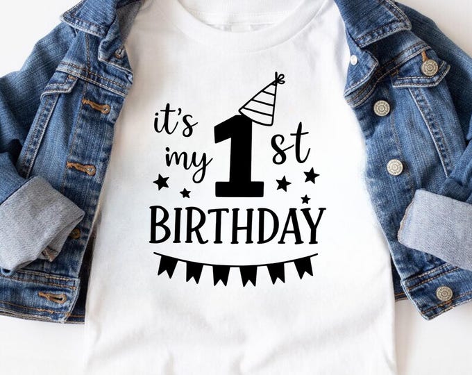 First Birthday Shirt SVG, Party Decor Cut File (Digital Download)