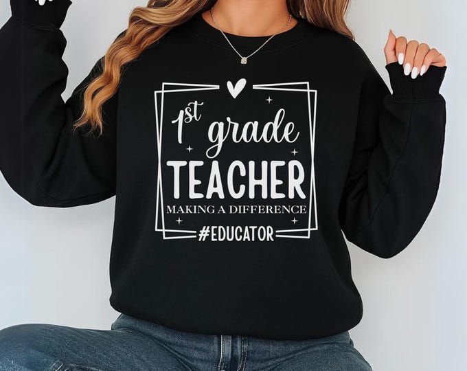 1st Grade Teacher SVG, Back To School Educator PNG (Digital Download)