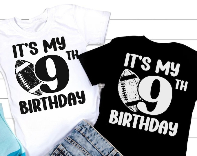 9th Birthday Football SVG, PNG, PDF, Party Theme (Digital Download)