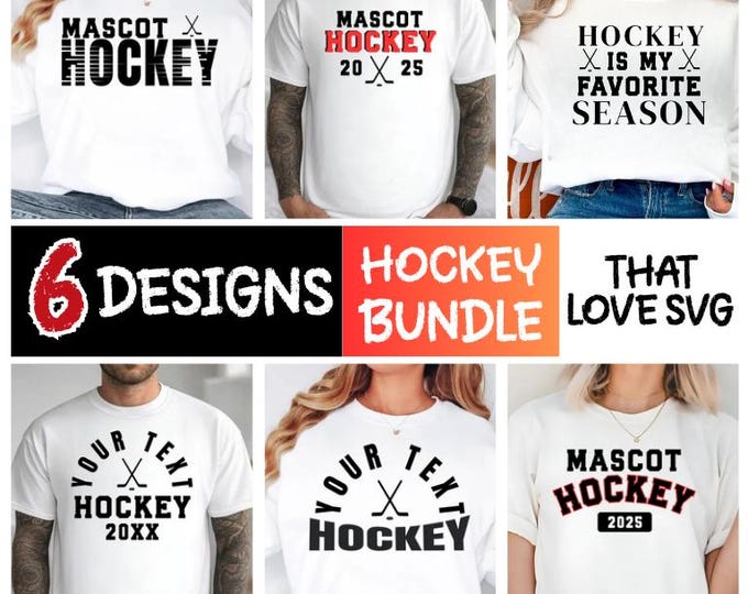 Hockey Team Mascot SVG, Shirt Design Template (Digital Download)