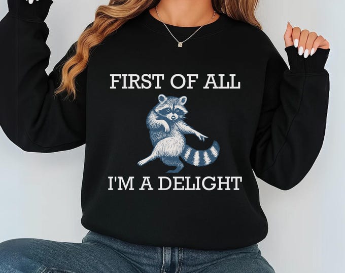 First Of All I’m A Delight SVG PNG, Funny Opossum SVG File, Sarcastic Possum Quote Cut File for Cricut Silhouette, Animal Lover Gift