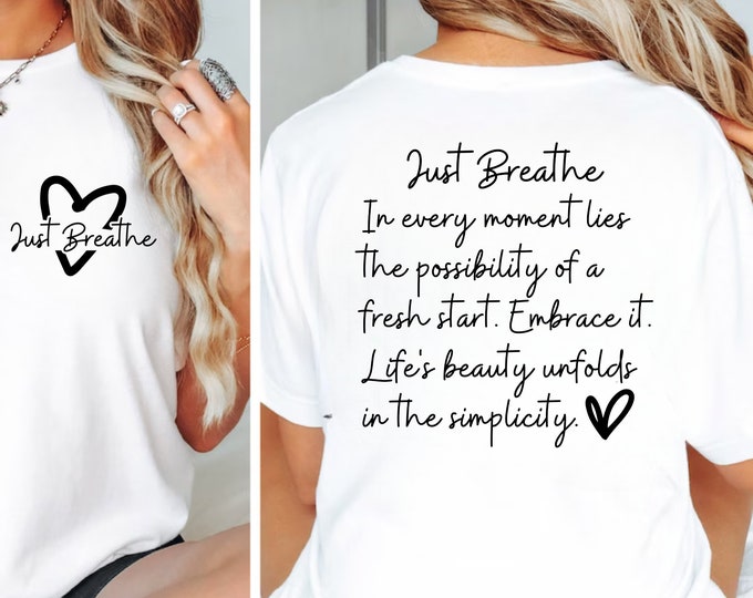 Just Breathe Inspirational SVG, Dandelion Cricut Shirt Design (Digital Download)