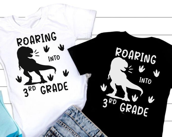 Roaring into 3rd Grade SVG: Back to School Shirt Design (Digital Download)