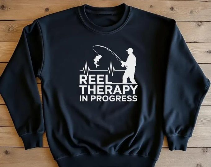 Reel Therapy Fishing SVG: Funny Fisherman Angler Design (Digital Download)