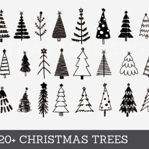 Pacote SVG de Árvore de Natal: Desenhos de Pinheiros Desenhados à Mão (Download Digital)
