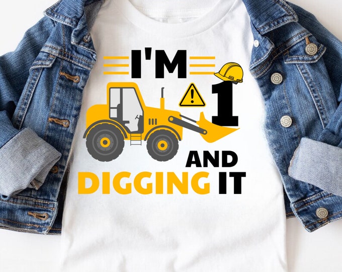 I'm 1 And Digging It svg, 1st Birthday SVG PNG, 1st Birthday Shirt Svg, First Birthday Party Svg, 1st Birthday Gift Svg, 1st Birthday Svg