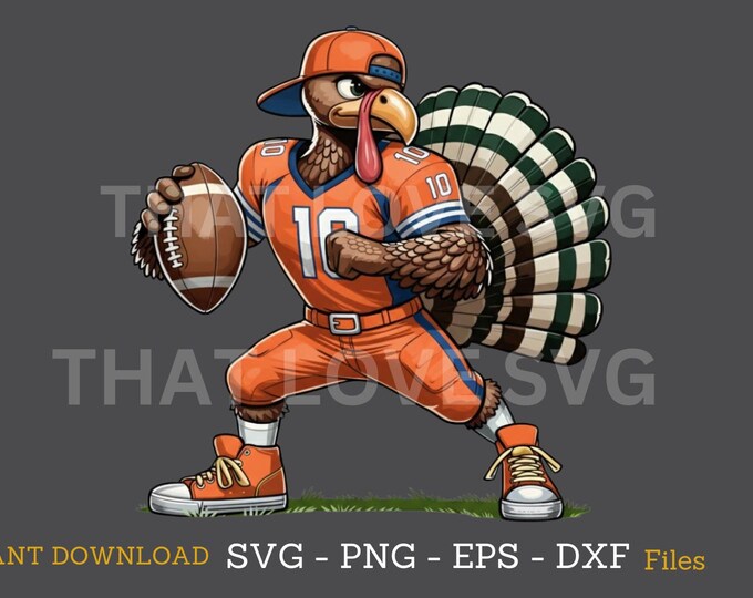 Thanksgiving Football Turkey SVG, PNG, DTF (Digital Download)