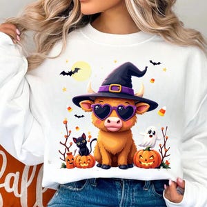Retro Halloween Cow PNG: Spooky Highland Bull (Digital Download)