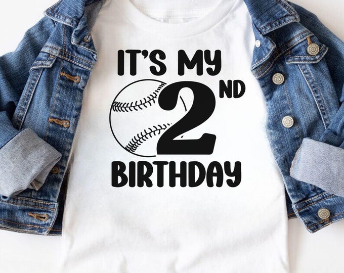 Baseball 2nd Birthday SVG: T-Shirt Design, Digital Download