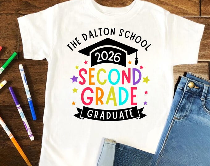 Custom 2nd Grade Grad SVG PNG, Personalised 2nd Grad Graduation Shirt Svg, Second Grade Svg, Graduation 2025 Svg, Class Of 2025 Svg