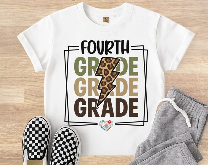 Fourth Grade Word Collage SVG: 4th Grade Teacher Shirt Design (Digital Download