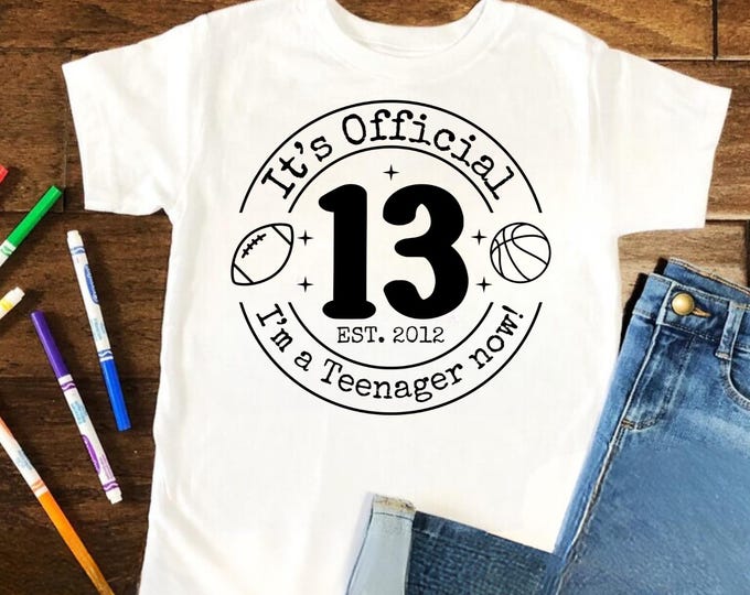 Official Teenager Svg, Warning Official Teenager Svg, 13th Birthday Svg, Birthday Girl Svg, 13th Birthday Png, Thirteen Years Old Girl Svg