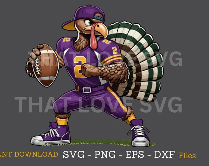 Football Turkey SVG, Thanksgiving Game Day, Kansas PNG (Digital Download)