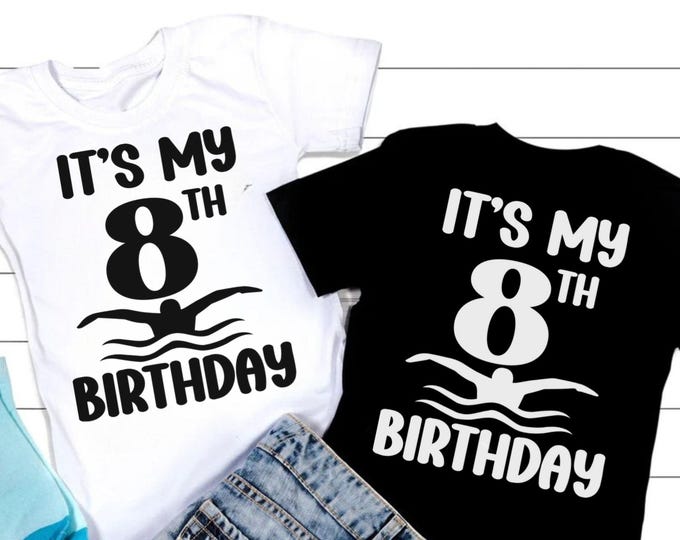 8th Birthday SVG PNG PDF, 8th Birthday Svg, Swimming Birthday Svg, My 8th Birthday Svg, It’s My Birthday Svg, Swim Fan Svg