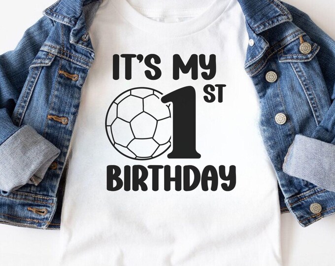 1st Birthday Soccer SVG: Boy's Birthday Shirt Design (Digital Download)