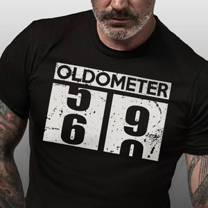 60th Birthday Gift for Men, 60th Birthday Men&#39;s Shirt, Oldometer 60 T-shirt, Present for 60th Birthday, Funny Turning 60 Gift T shirt