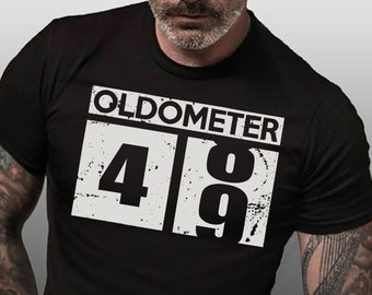 49th Birthday Gift for Men, 49th Birthday Men's Shirt, Oldometer 49 T-shirt, Present for 49th Birthday, Funny Turning 49 Gift T shirt