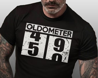50th Birthday Gift for Men, 50th Birthday Men's Shirt, Oldometer 50 T-shirt, Present for 50th Birthday, Funny Turning 50 Gift T shirt
