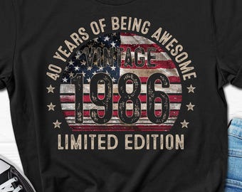 40 Year Birthday Shirt, 1986 Gift For Him, 40th Birthday T-Shirt, Husband Dad Tee