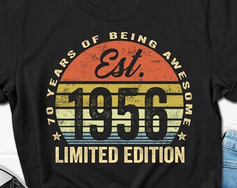 70 Years Birthday Shirt, 70th Birthday Men's Gift, Born in 1956 Gifts for Men