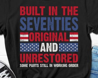 Built In the Seventies Shirt for Men, 50th Birthday Men's T-shirt for Him, Born In 1975 Gifts, 50 Year Old Dad Tee, 50th Birthday Party Gift