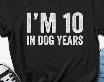 70th Birthday Shirt, I'm 10 in Dog Years T-shirt, 70th Birthday Men's Gift, 70th Bday T-shirt, 70 B-day Legend Gifts, Turning 70 Tee