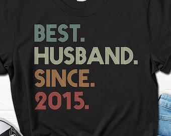 11th Wedding Anniversary Husband Gift, Husband since 2015 Shirt, 11 Years Married for T-shirt