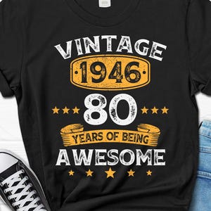 80th Birthday Shirt, 80 Years B-day Men's Gift, Turning 80 T-shirt for Him