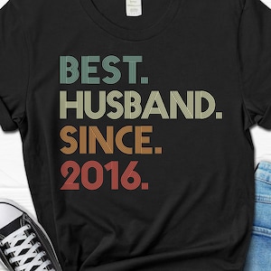 9th Wedding Anniversary Gift for Husband, Best Husband since 2016 Shirt, 9 Year Wedding Anniversary Tee for Him, Married for 9 Years Tee