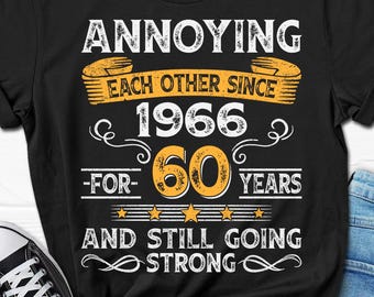 60th Wedding Anniversary Gift, Married Since 1966 Shirt, 60 Year Parents Anniversary T-shirt