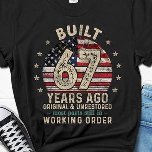 Built 67 Years Ago Shirt for Men, Vintage 1959 Men's Gift, 67th Birthday Dad T-Shirt, Husband Turning 67 Tee, Retro Classic Gifts for Him bild 1