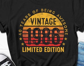 40th Birthday Shirt, 40 Year Birthday Gift for Men, 1986 Husband Tee From Wife