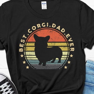 Best Corgi Dad Ever Shirt, Corgi Dad Men's Father's Day Gift, Corgi Owner Gifts for Him, Corgi Lover Retro T-shirt, Corgi Gifts for Men