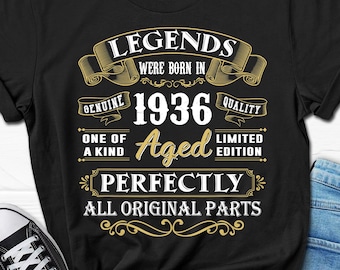 90th Birthday Gift, Born In 1936 Shirt, 90 B-day Legend Gifts, Turning 90 Tee