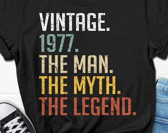 49th Birthday Gift for Men, Born in 1977 Tee, 49 B-day Shirt, Bday T-shirt