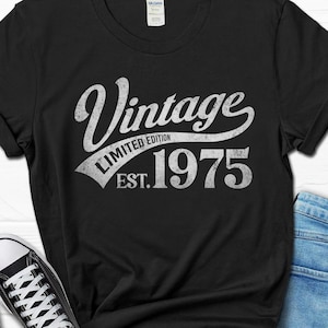 50th Birthday T-Shirt For Men, Vintage 1975 Men&#39;s Shirt, 50 Year Old Tee, 50th Birthday Gift For Him, 50th Birthday Gifts From Wife
