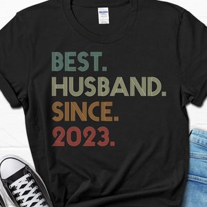 1st Wedding Anniversary Gift for Husband, Best Husband since 2023 Shirt, 1 Year Wedding Anniversary Tee for Him, Married for 1 Year Tee