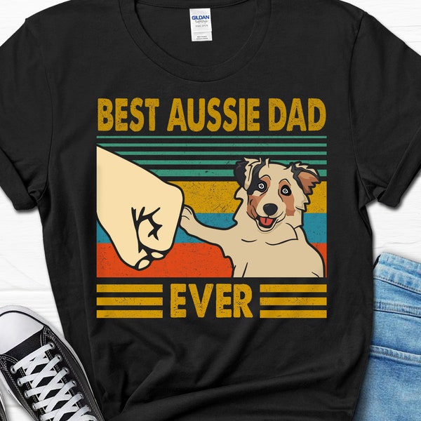 Best Aussie Dad Ever Shirt, Father's Day Australian Shepherd T-shirt, Australian Shepherd Men's Gift Tee, Aussie Gifts for Him