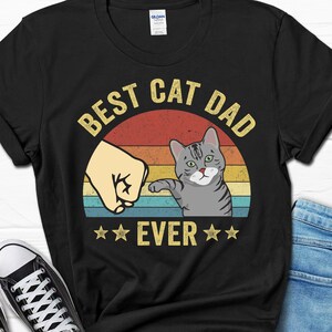 Father's Day Shirt, American Shorthair, Best Cat Dad Ever, Shorthair Cat Shirt, Shorthair Owner Gift, Cat Dad T-Shirt, Cat Lover Tee For Him image 2