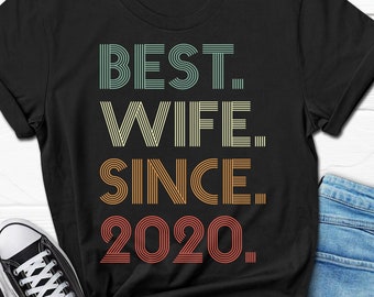 4th Wedding Anniversary Gift for Wife, Best Wife since 2020 Shirt, 4 Year Wedding Anniversary Tee for Her, Married for 4 Years Gifts